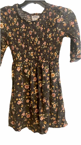 Old Navy Girls 10-12 Floral Smocked Long Sleeve Fit & Flare Dress Cottagecore - Picture 2 of 14