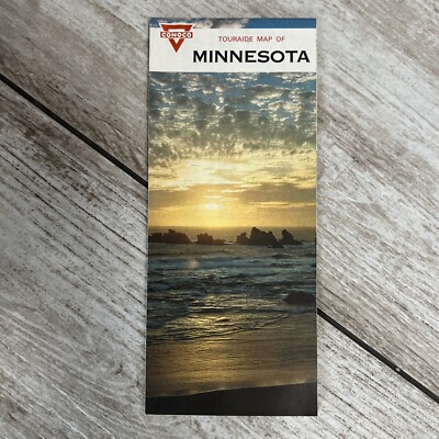 Vintage 1966 Conoco Touraide Road Map of Minnesota Travel Road Map