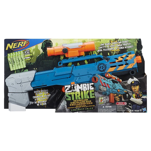 Brand New NERF Zombie Strike LONGSHOT CS-12 Dart Blaster