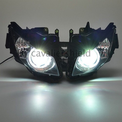 Faro de montaje delantero HID azul diablo blanco ojos de ángel apto para Honda CBR1000RR - Imagen 6 de 13
