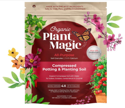 Compressed Organic Potting Soil, Expands 4x, Coconut Coir & Worm Castings