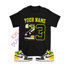 Custimize el nombre número 23 Jordan 1 voltios\