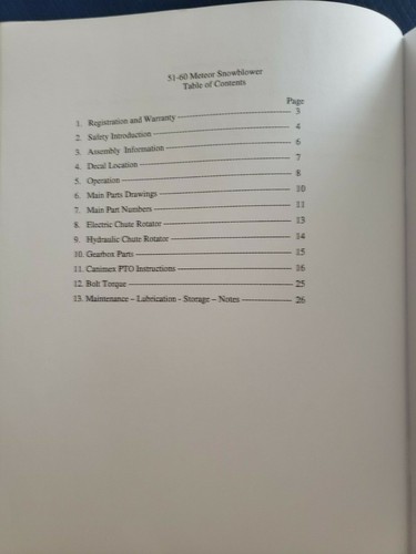 M.K. Martin 2010 Owners Manual Parts List for 51-60 Snowblower - Meteor B - Picture 2 of 7