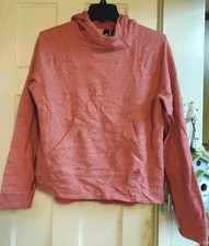Adidas Red Heather Hoodie Sweatshirt Womens Size M Medium Kangaroo Pocket Stripe