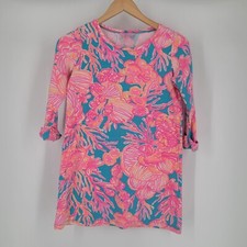 Girls Lilly Pulitzer Little Devon Dress Fan Tastic Sparkling Blue Sz XL 12-14