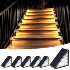 XILLUMI CORE Solar Step Lights Outdoor 6 Pack Waterproof LED for Deck Patio