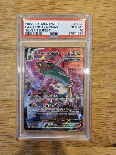 2022 Pokemon SWSH Full Art Rayquaza TG20/TG30 Silver Tempest PSA 10