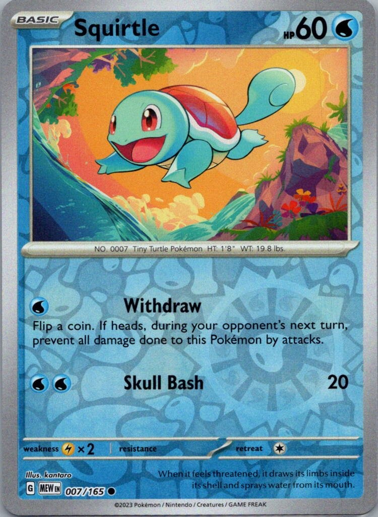 Pokemon TCG Squirtle 007/165 151 Rev Holo NM