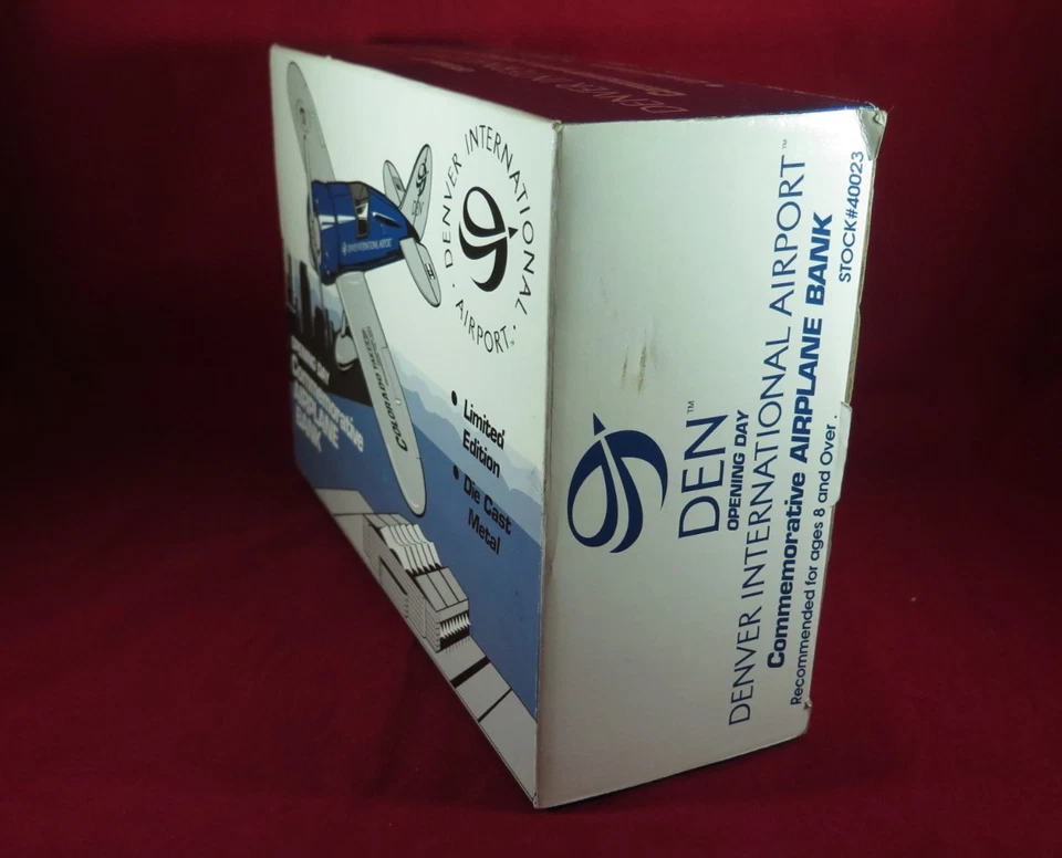 DEN Denver International Airport DIA Opening Day Airplane COIN BANK Unopened Box - Image 2 of 4