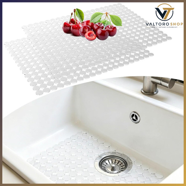 Schutzmatte 2Er-Set Rutschfest Zuschneidbar 30 X 40 Cm PVC FüR SpüLbecken-image