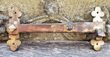 ANTIQUE BRASS ( NOT IRON ) GOTHIC CHURCH LATCH HEAVY RECLAIMED LARGE 11"   L16