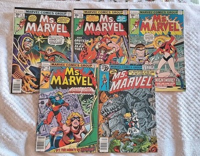 Ms. Marvel #4,6,7,19,21  (Marvel Comics April 1977)