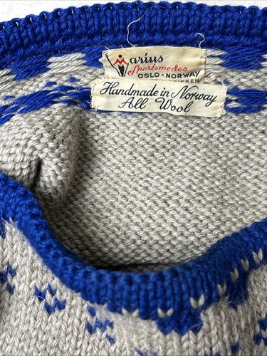 Marius Sportsmodes Marius & Stein Eriksen Oslo-Norway Wool Sweater Gray M/L READ - Picture 2 of 10