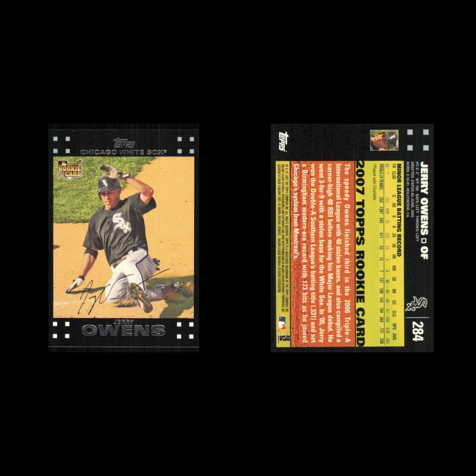 Jerry Owens Rookie #284 2007 Topps Chicago White Sox Baseball Card MLB NM - Image 3 of 3