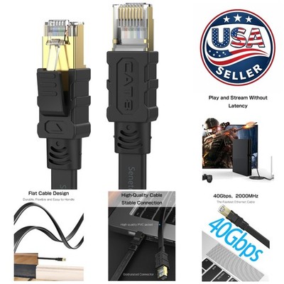 Cat 8 100FT Ethernet Cable - High Speed 40Gbps with Anti-Interference Shielding