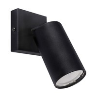 Wandleuchte Wandspot Metall GU10 H: 16 Cm Klein Schwarz Verstellbar Schwenkbar
