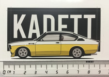 Sticker/decal, Opel Kadett GT/E white/yellow, side view