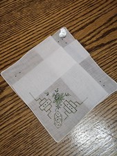 Vtg DESCO Hand Embroidered Drawn Work Linen NOS NWT