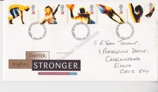 GB ROYAL MAIL FDC FIRST DAY COVER 1996 OLYMPICS STAMP SET ESSEX PMK HANDWRITTEN