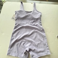 NWT Wilo the Label M Ribbed Active Romper Lilac Purple Lavender $68 One Piece