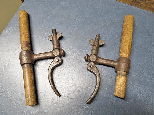 VERY RARE PAIR J. SELLS CROSSCUT SAW HANDLES PAT. AP 26, 1910