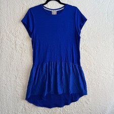 Anthropologie Dolan Left Coast High Low Tunic Dress Small Blue Mixed Media Boho