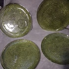 Vintage Set Of 4 Anchor Hocking Soreno 10" Dinner Plates Avocado Green