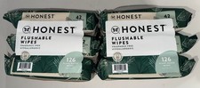 6 PACKS HONEST FLUSHABLE WIPES 42 EACH 252 TOTAL FRAGRANCE FREE HYPO PLANT BASED