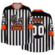 Youth/Men Zebra Hockey Jersey Funny Custom Name Gift Hip Hop Party Jeresy