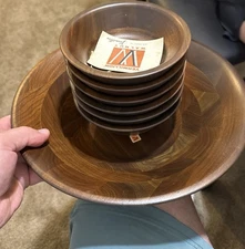 Vermillion Real Walnut Salad/Serving Bowl 7"