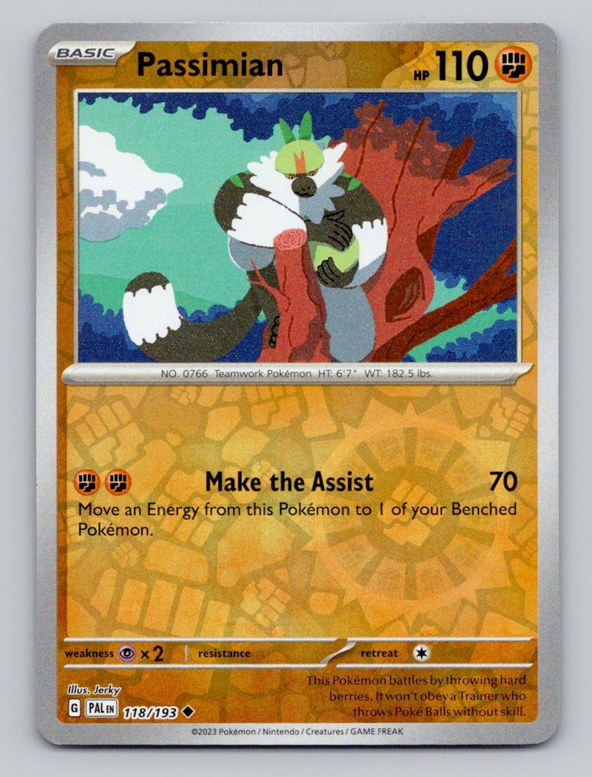 Passimian 118/193 Uncommon Paldea Evolved Pokemon Reverse Holo Near Mint