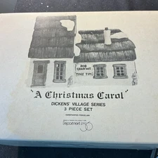 1986 Dept 56 A Christmas Carol Bob Cratchit Tiny Tim Home Dickens Village 3 Pcs