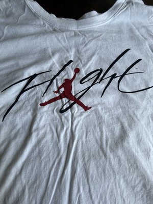 Jordan Clothing Men s XXL White Shirt Red  Jumpman Flight Logo Read Description￼