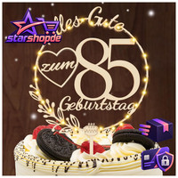 Cake Topper 85 Geburtstag Holz Tortendeko FüR Kuchen Deko MäDchen Junge Mann