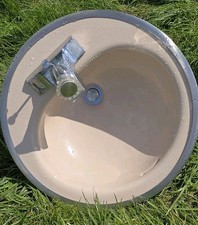 AMERICAN STANDARD 1964 Vintage Light Beige Drop in Bathroom Sink USA