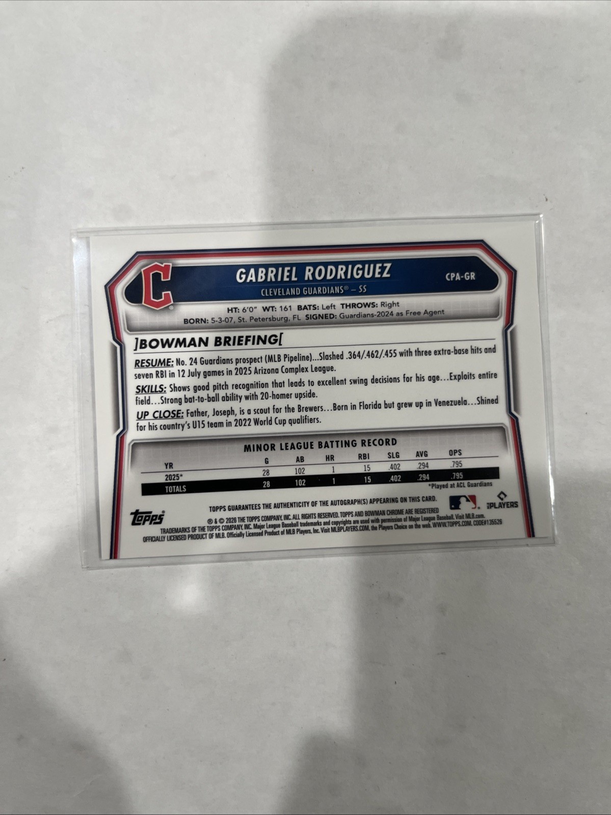 2026 Bowman Chrome Gabriel Rodriguez Auto view 2