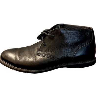Timberland Boots Men 11 Black Leather Earthkeepers Cobleton Chukka Ortholite Dad