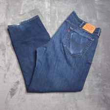 Levis 559 Mens Relaxed Straight Fit Jeans 40 Medium Wash Distressed