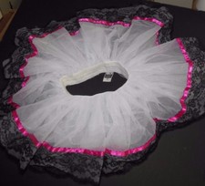 White organdy tutu w/ Black Lace hem Small child girls sz 4-6C