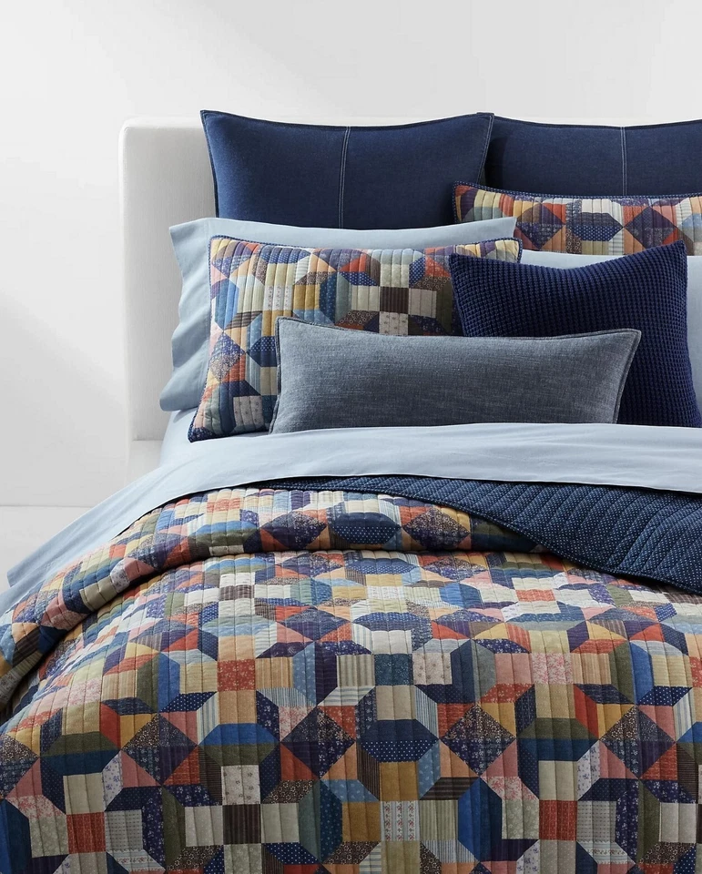 Edredón de algodón reversible Ralph Lauren Walford King 108"X92" azul marino/multi $340 Foto 4 de 4