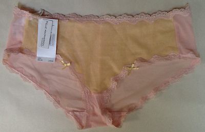 NWT ELLE MACPHERSON MONARQUE PALE ROSE PINK PANTY E13-569 LARGE $30
