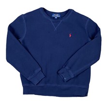 Polo Ralph Lauren Crew Neck Blue Sweater Size Medium Youth