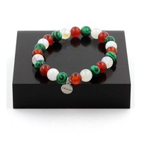 Steine Und Mineralien. Armband Perlen Rote Achat + Mondstein + Malachit 8