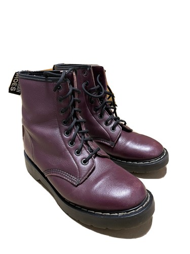 6 Vegetarian Combat Boots Eggplant | eBay
