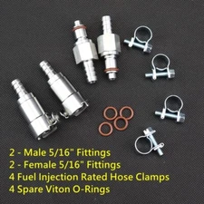 2 pairs BMW 5/16" Gas Fuel Line Hose Quick Release Disconnect Coupling Kit Set
