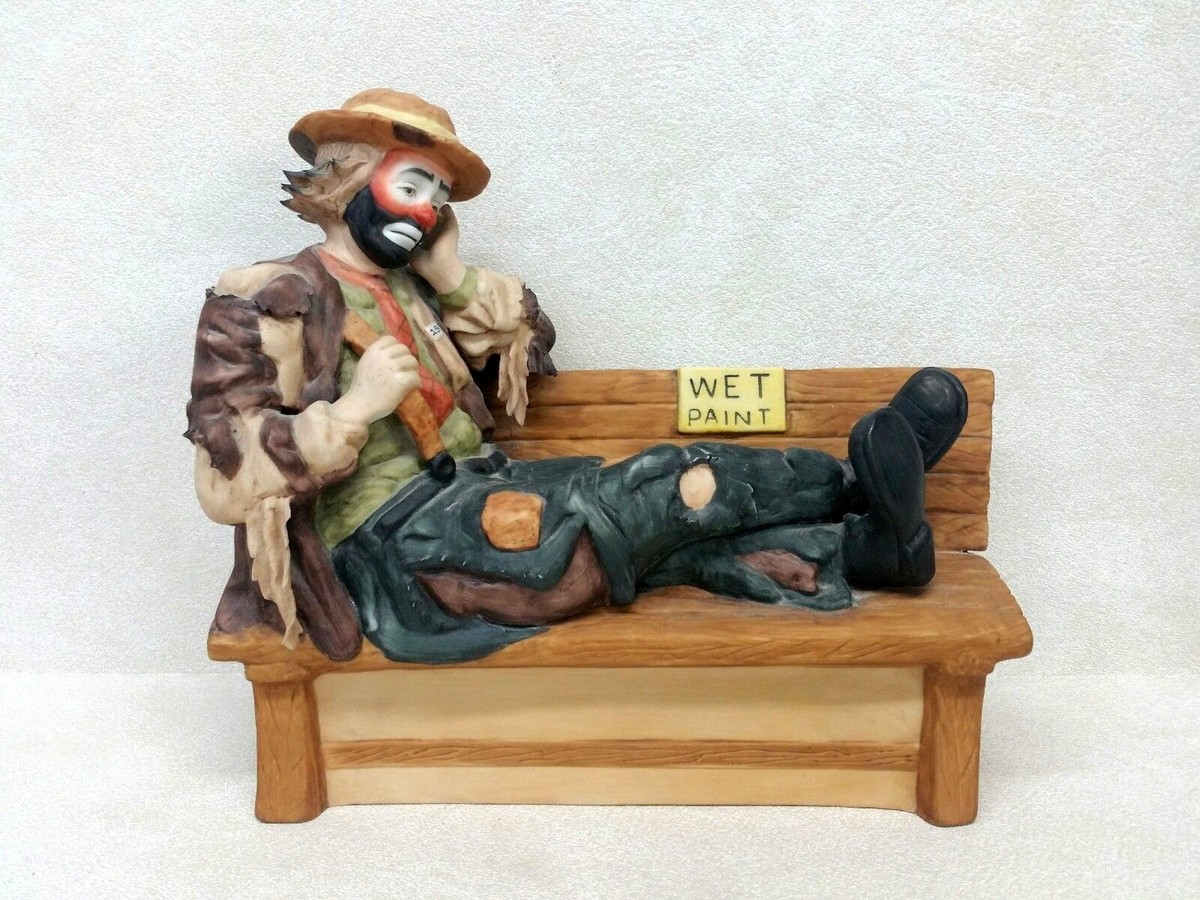 Flambro Emmett Kelly Jr Full Size Figurine 'Wet Paint