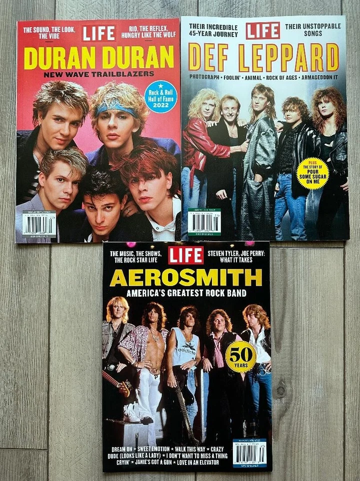 1980s ROCK GROUPS (3) Magazine Lot Includes AEROSMITH Duran Duran DEF LEPPARD