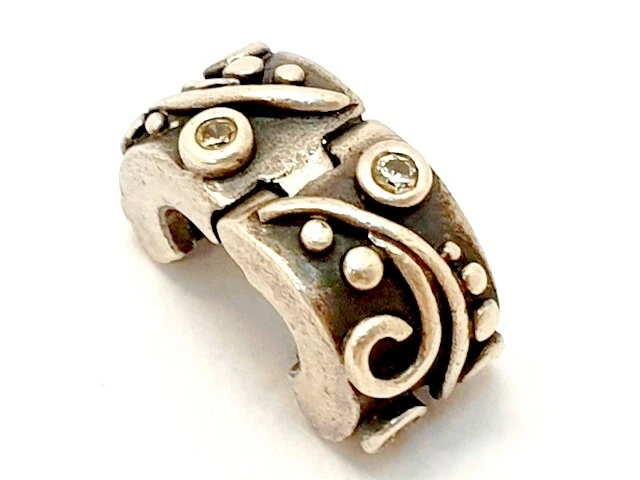 Pandora Clip Stopper Swirl Sterling Silber 925 Strudel mit Champagner Zirkonia - Bild 2 von 3