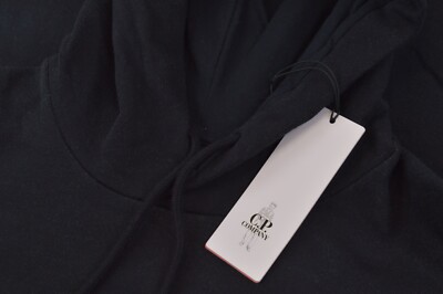 C.P. Company NWT Hoodie Sweat Shirt Size L In Black With Blue Logo