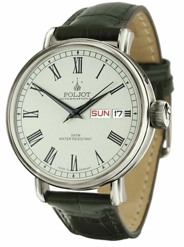 30 m (3 ATM) Wasserdichtigkeit Poljot Armbanduhren aus Leder